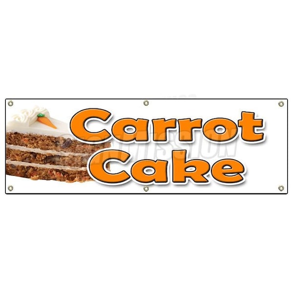 CARROT CAKE BANNER SIGN carrots sweet cake cream cheese raisins icing